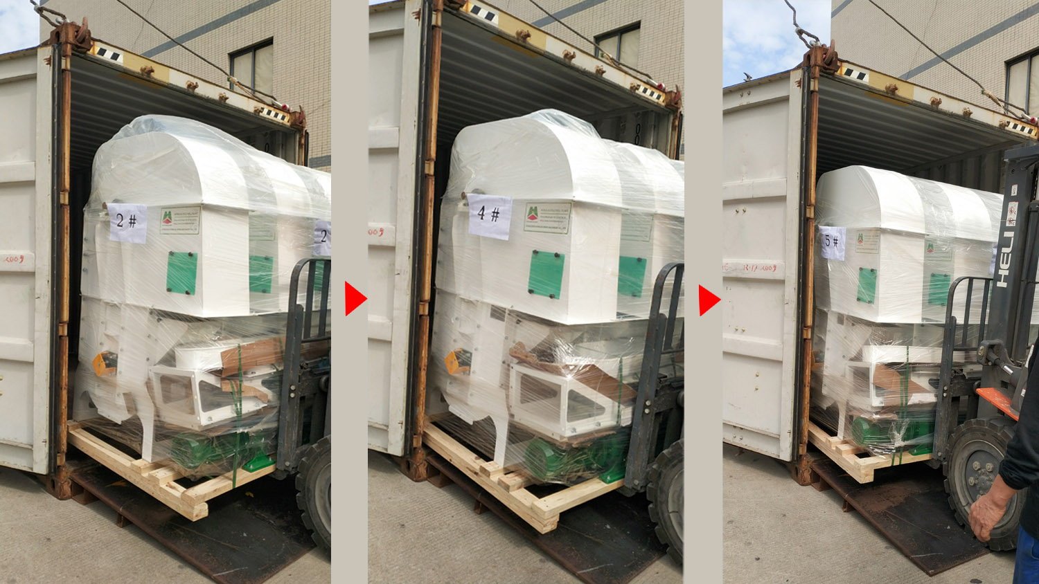 Our grain processing machines are shipped to move 40 countries